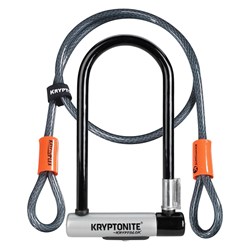 KRYPTONITE KRYPTOLOK SERIES 2 U-LOCK W/KRYPTOFLEX CABLE W/BKT 122cm x 10.2cm x 22.9cm