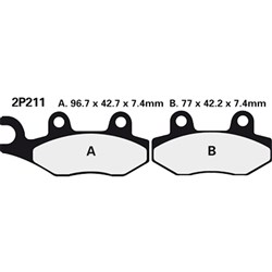 NISSIN BRAKE PADS 2P-211 NS (FA135 / FA214 / FDB497 / DP211)