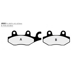 NISSIN BRAKE PADS 2P-212 ST-MX SINT (FA165 / FA215 / FDB631 / DP412)