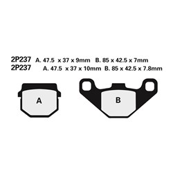 NISSIN BRAKE PADS 2P-237 NS/SS (FA83 / FDB313 / DP312) #