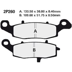 NISSIN BRAKE PADS 2P-260 NS/SS (FA229 / FDB2048 / DP322) #