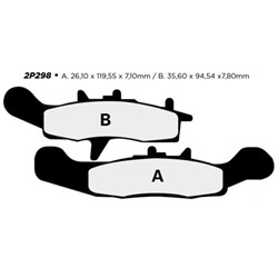 NISSIN BRAKE PADS 2P-298 ST SINT (FA258 / FA349 / FDB2080 / DP326) #