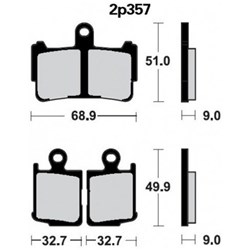 NISSIN BRAKE PADS 2P-357 ST SINT (FA499/4 / FDB2259 / SDP504) #