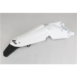 UFO HUSQVARNA REAR FENDER WITH T/LIGHT TC/TE250/310 08-13//450/510 08-10 WHT
