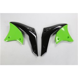 UFO KAWASAKI RADIATOR SHROUDS KX250F 06-07 (STD COLOUR BLK/021/026 GRN) #