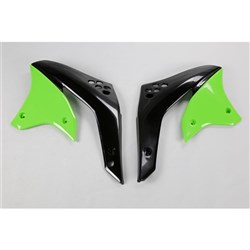 UFO KAWASAKI RADIATOR SHROUDS KX450F 06-07 (STD COLOUR BLK/021/026 GRN)