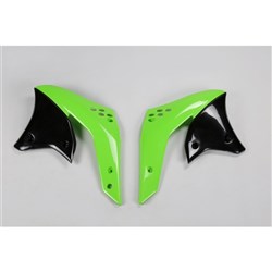 UFO KAWASAKI RADIATOR SHROUDS KX250F 07 (OEM GRN/BLK) # [ONC01]