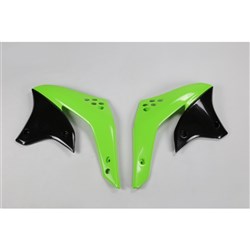 /UFO KAWASAKI RADIATOR SHROUDS KX450F 07 (OEM GRN/BLK)