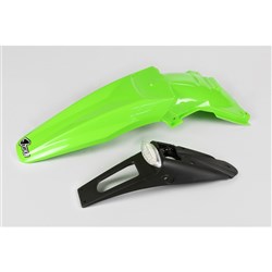 UFO KAWASAKI REAR FENDER W/LED LIGHT KLX450R 07-26 GRN