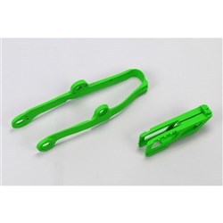 UFO KAWASAKI KIT CHAIN GUIDE/SWINGARM SLIDER KX250F 09-16/450F 09-15 GRN