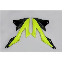 UFO SUZUKI RADIATOR COVERS RMZ250 19-25 / RMZ450 18-25 BLK/NEON YEL