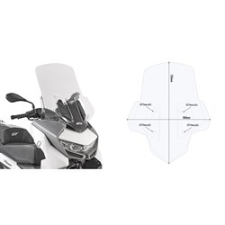 GIVI WINDSCREEN ONLY TRANSPARENT - BMW C400GT 19-24 (NEEDS FITTING KIT D5132KIT)