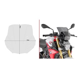 GIVI WINDSCREEN ONLY SMOKED - BMW F900R 20-25 (NEEDS FITTING KIT A5139A)