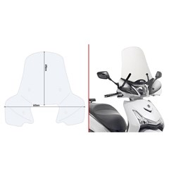 GIVI WINDSCREEN ONLY TRANSPARENT - SYM/KYMCO/PIAGGIO (NEEDS FITTING KIT)