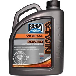 BELRAY V-TWIN MINERAL ENGINE OIL 20W-50 4 LITRE (4 TO A BOX - 301829150185)