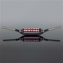 RENTHAL TWINWALL H/BAR KTM SX/SX-F 09-12 SUZI RM/RMZ 06-13 YAM YZ-F 18-21 (672 BEND) BLK W/BAR PAD (991-01-BK-07-185)