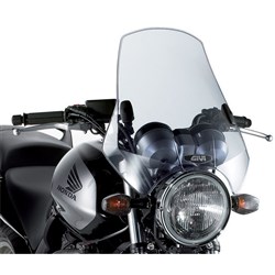 GIVI WINDSCREEN UNIVERSAL SMOKED - 2 POINT MOUNT - INCLUDES FITTING KIT