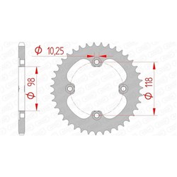 AFAM S42 520 BOMBARDIER REAR SPROCKET  [ONC01] #