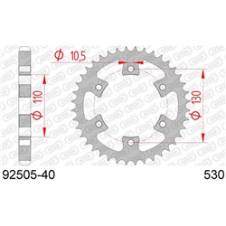 AFAM S40 530 REAR SPROCKET BRP/CAM-AM DS650  [ONC01] #