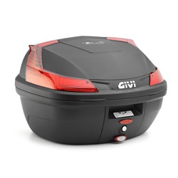 GIVI MONOLOCK TOPCASE 37L BLACK/RED - INCLUDES UNIVERSAL PLATE