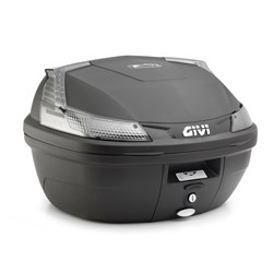 GIVI MONOLOCK TOPCASE 37L TECH BLACK/CLEAR - INCLUDES UNIVERSAL PLATE