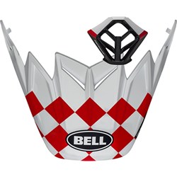 BELL S/P - MOTO-9 MIPS M/PIECE+PEAK KIT CHECKERS MATT WHT/RED  [ONC01] #