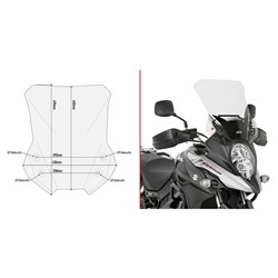 GIVI WINDSCREEN TRANSPARENT - SUZUKI DL650 44cmH 17-