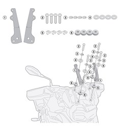 GIVI SPECIFIC WINDSCREEN FITTING KIT - BMW F800GS 24 / F750GS 18-23 (NEEDS SCREEN D5127ST/D5127S/AF5127B)
