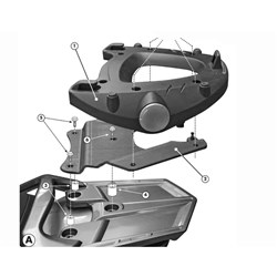 GIVI SPECIFIC MONOKEY REAR RACK - YAMAHA FJR1300 06-20 (PLATE INCLUDED - MAX 6KG)