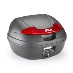 GIVI MONOLOCK TOPCASE 34L BLACK/RED - INCLUDES UNIVERSAL PLATE 