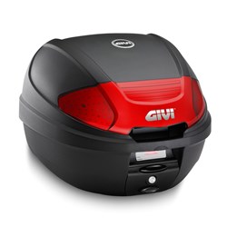 GIVI MONOLOCK TOPCASE 30L BLACK/RED - INCLUDES UNIVERSAL PLATE