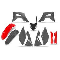 UFO HONDA PLASTICS KIT SE/LE CRF250R 18-21/450R 17-20 (INCL. FORK SLIDERS) RED/GRY