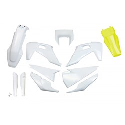 UFO HUSQVARNA PLASTOC KIT TC85 18-24 (WHT/NEON YEL OEM 23 )