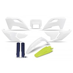 UFO HUSQVARNA PLASTICS KIT TE125/250/300 FE250/350/450/501 24-25 WHT/N. YEL