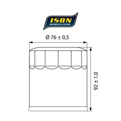 ISON 170 (HF170) CANISTER OIL FILTER BLACK