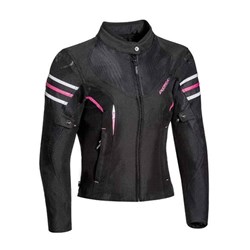 IXON ILANA LADY JKT BLK/WHT/FUS (LG) # [ONC01]