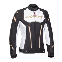 IXON STRIKER LADY JKT BLK/WHT/GLD (2XL) # [ONC01]
