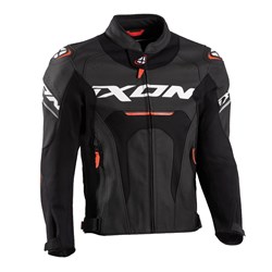 IXON JACKAL LEATHER JKT BLK/WHT/RED (LG) [ONC01]