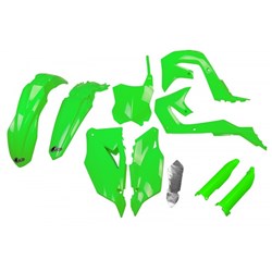 UFO KAWASAKI FULL PLASTIC KIT KXF250 21-24 KXF450 19-23 NEON GRN