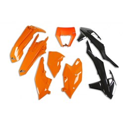 UFO KTM PLASTICS KITS WITH H/LIGHT SHROUD EXC 2017 & 2019 OEM (WILL BECOME KTKIT523FE999) #
