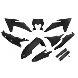 UFO KTM FULL PLASTICS KIT EXC 150/XC W150 / XC W150TPI - EXC 250/XC W250 - EXC-F 250/XCF W250 - EXC 300/XC W300 24-25 BLK