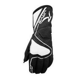 RJAYS PODIUM KART GLOVES ADULT BLACK/WHITE (SM) #