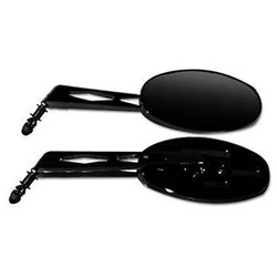 SCORPION MIRROR OVAL BILLET STYLE METRIC  LONG L/H CHROME