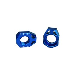 SCAR AXLE BLOCKS SHERCO 125-250-350-450 SE-R SEF-R 2008-22 BLU