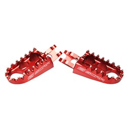SCAR FOOTPEGS HONDA CR-CRF-CRFX 2002-22 / KAWASAKI KXF250-450 2006-22 (48MM WIDE) RED