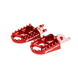 SCAR EVO FOOTPEGS HONDA CR-CRF-CRFX 02-22 / KAWASAKI KXF250-450 06-22 (57MM WIDE) RED