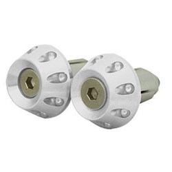 TARMAC BAR ENDS TAPERED GROOVED 15MM LONG SILVER