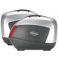 GIVI SIDE CASES (PAIR) 35L EACH BLACK/RED/SILVER (ONLY FOR USE WITH PLX/PLXR FRAMES)  [ONC01] #