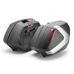 GIVI SIDE CASES (PAIR) 37L EACH BLACK/RED/SILVER (FOR USE ONLY WITH PLX/PLXR FRAMES)