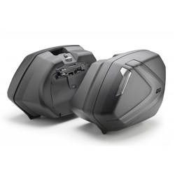 GIVI SIDE CASES (PAIR) 37L EACH TECH BLACK/CLEAR/CARBON (FOR USE ONLY WITH PLX/PLXR FRAMES)